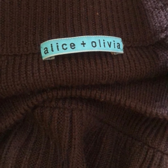 Alice & Olivia Chocolate Brown Baby Doll Wool Bell Sleeve Hippie Type Sweater S - Picture 12 of 14